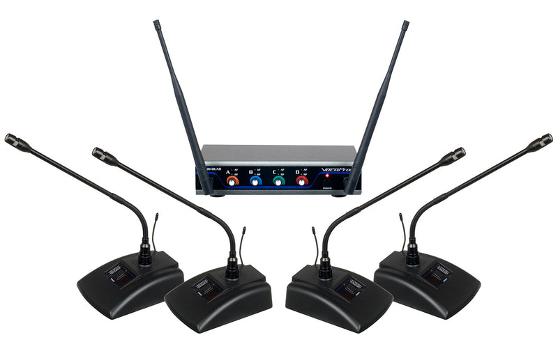 Wireless Digital-Quad-Conference Four Channel UHF Digital Wireless Conference Microphone System