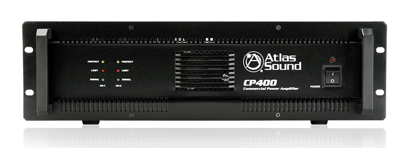 Atlas CP400 Power Amplifier Commercial Professional Grade Dual Channel Amp with 70V Audio Outputs
