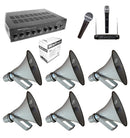 Long Range PA Kits - 6 Speakers AcousticBay 16 inch Super Duty Weatherproof Horn Speakers