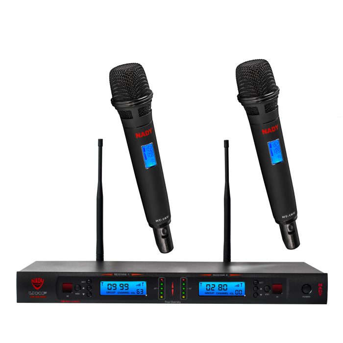 Wireless Microphone HIGH Gain Dual Channel - Longer Distance professional dual mic - 2 hand held mics.