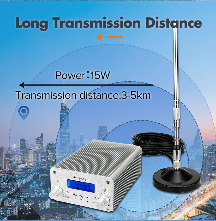 15 Watt FM Linear Amplifier - Broadband Broadcast Booster For FM/VHF/UHF Signals