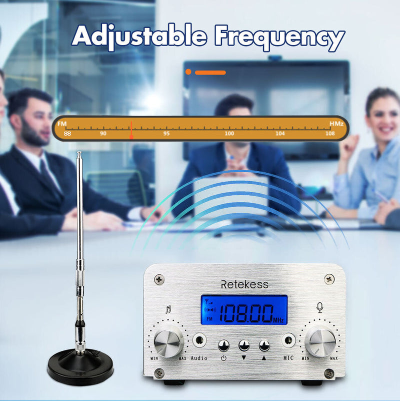 FM Radio Transmitter 5 to 15 Watts Adjustable Output Low Power Broadcast Announcements