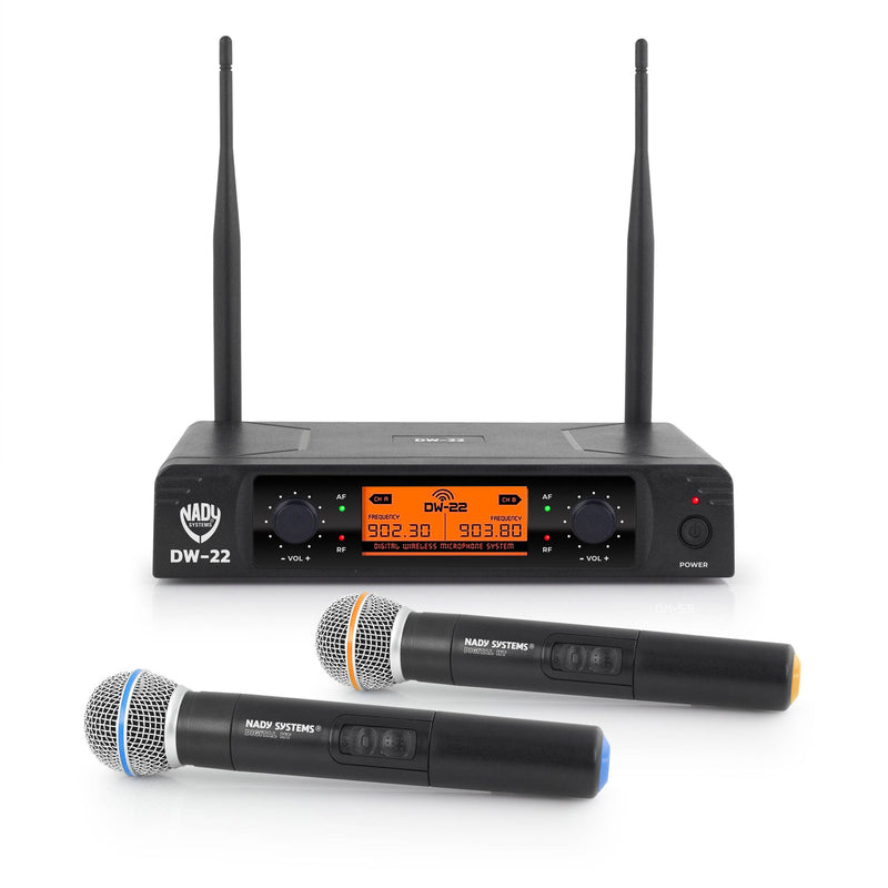 Wireless Microphone System - DW-22-HT  Dual Channel UHF Wireless Reciever bundled with 2 handheld mics.