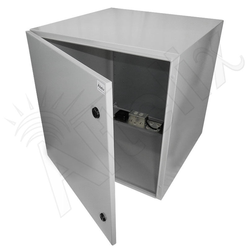 24x24x24 Steel Weatherproof NEMA Enclosure with Dual Cooling Fans, Single 120 VAC Duplex Outlet and Power Cord