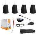 4 Indoor Pendant Speakers PA Kit for Background Music / Restaurants / Retail Stores / Gyms / Hair Salons