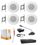 4 Indoor Ceiling Speakers PA Kit for Background Music / Restaurants / Retail Stores / Small Offices