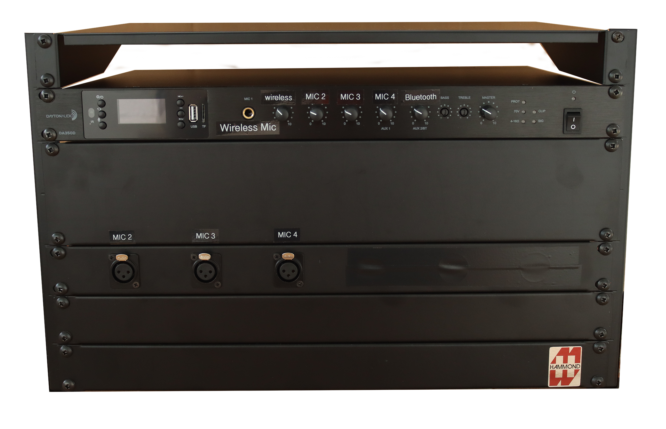 AcousticBay Rack Mounted 650W @ 70V ClassD Amplifier with XLR Micropho