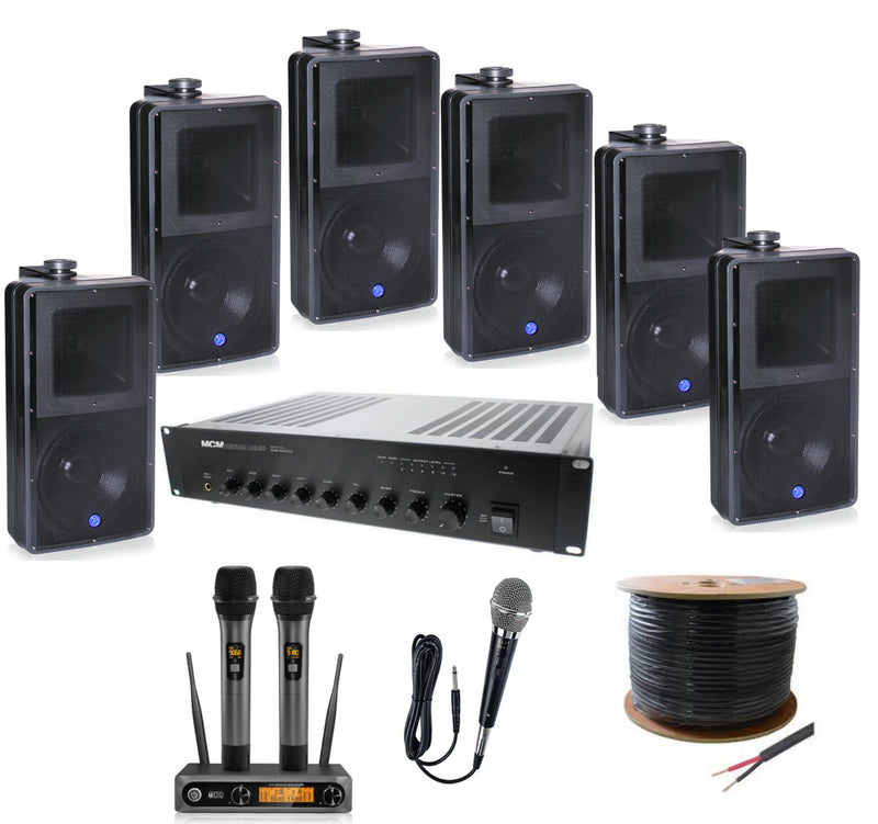 Outdoor / Indoor Pro PA Kit - 6 Speakers