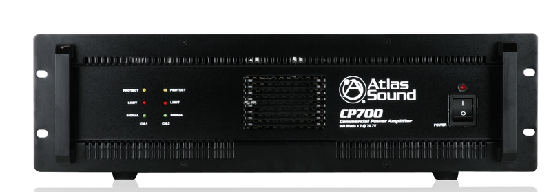 Atlas CP700 Power Amplifier Commercial Professional Grade Dual Channel Amp with 70V Audio Outputs