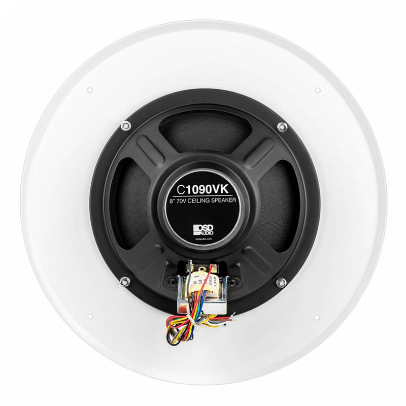 8" 25V/70V In-Ceiling Commercial Speaker w/ Front Volume Control & 12" Grill