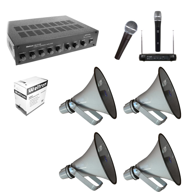 Long Range PA Kit - 4 Speakers